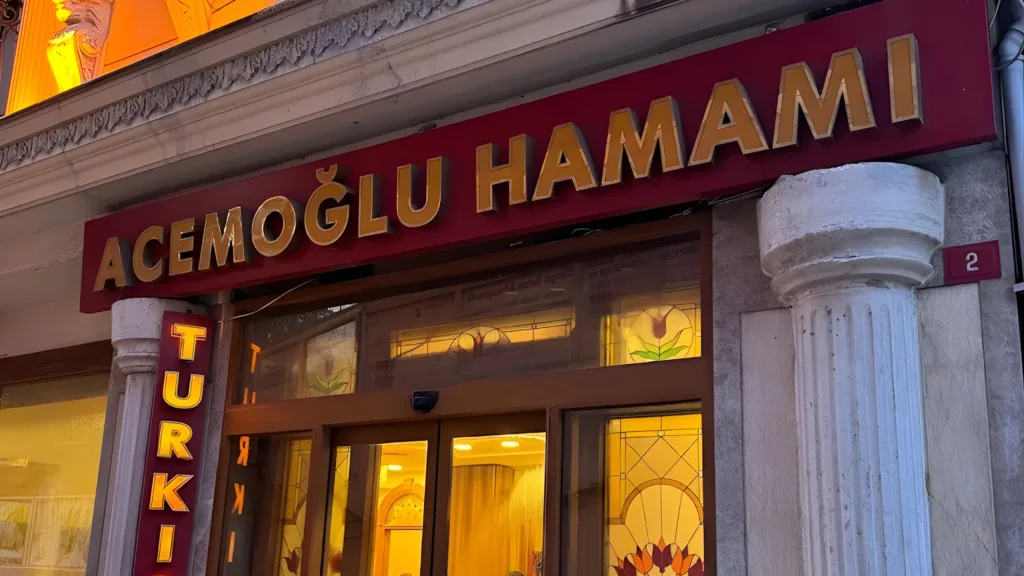 Exterior view of Acemoglu Historical Hammam in Istanbul, offering an authentic Ottoman bath experience in the Old City. Exterior view of Acemoglu Historical Hammam in Istanbul, offering an authentic Ottoman bath experience in the Old City.